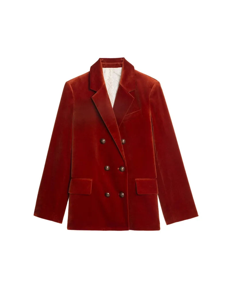 Zadig & Voltaire Blazer Vaska Samt Rot