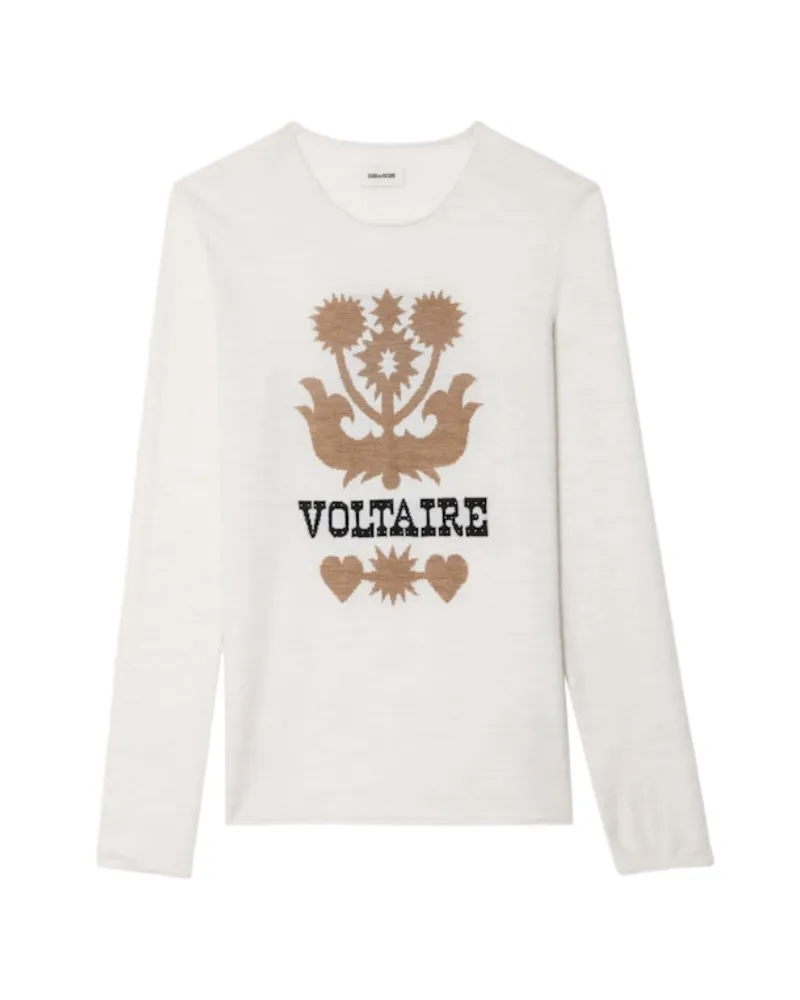 Zadig & Voltaire Pullover Teissa 100% Merinowolle Weiß
