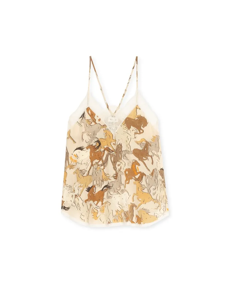 Zadig & Voltaire Christy Unterhemd 100% Seide Ecru