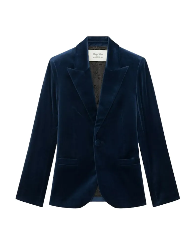 Zadig & Voltaire Vavy Velvet Blazer Blau