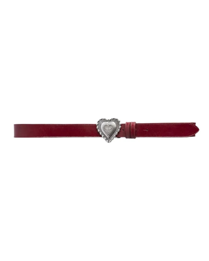 Zadig & Voltaire Gürtel Santa Fe Crush 30mm Rot