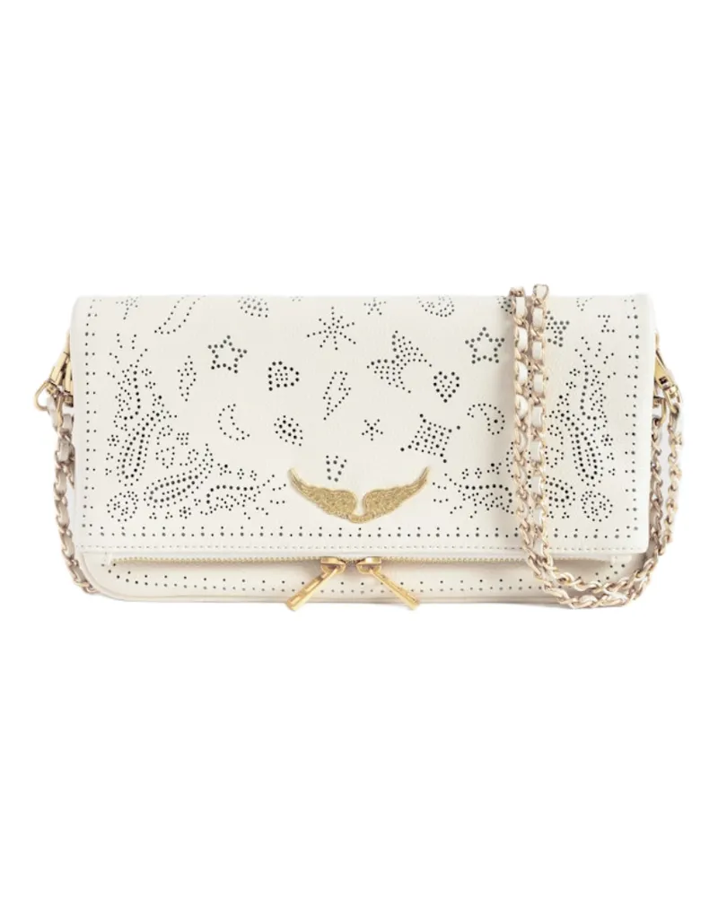 Zadig & Voltaire Rock Perforiert Clutch Weiß