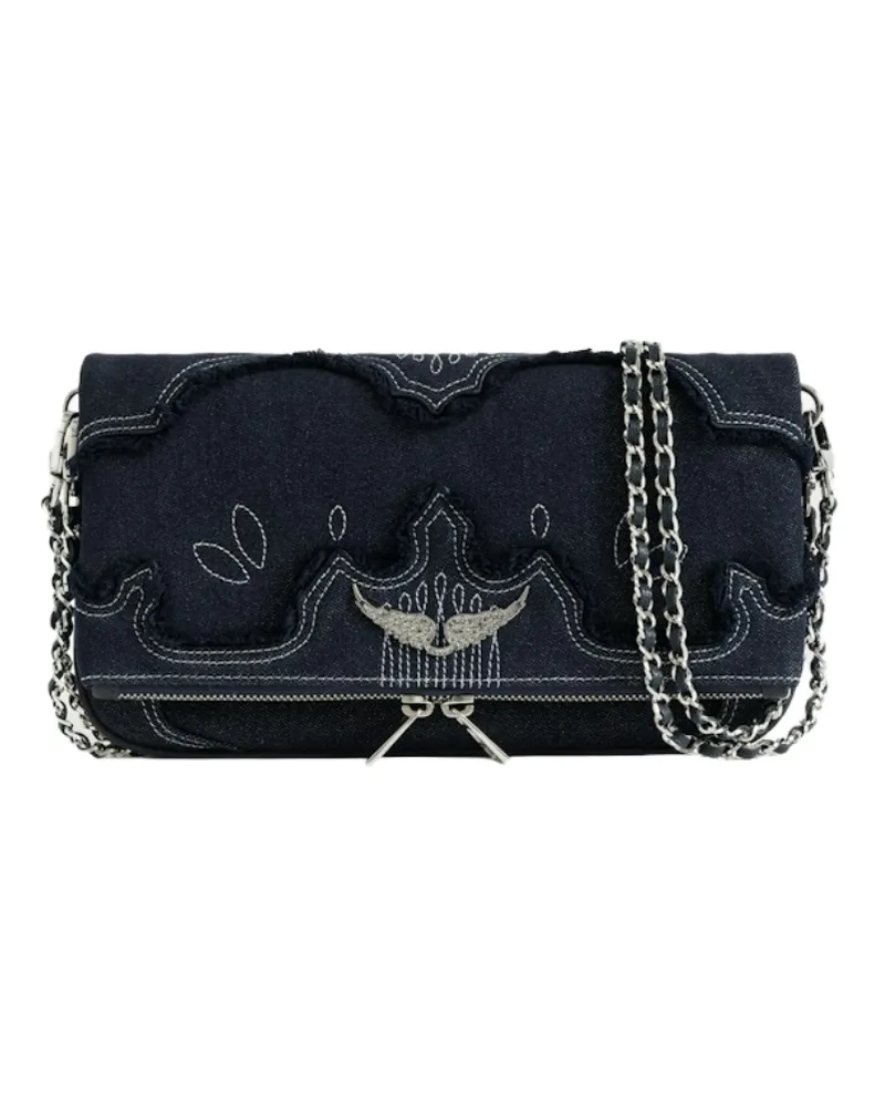 Zadig & Voltaire Rock Denim Clutch Blau