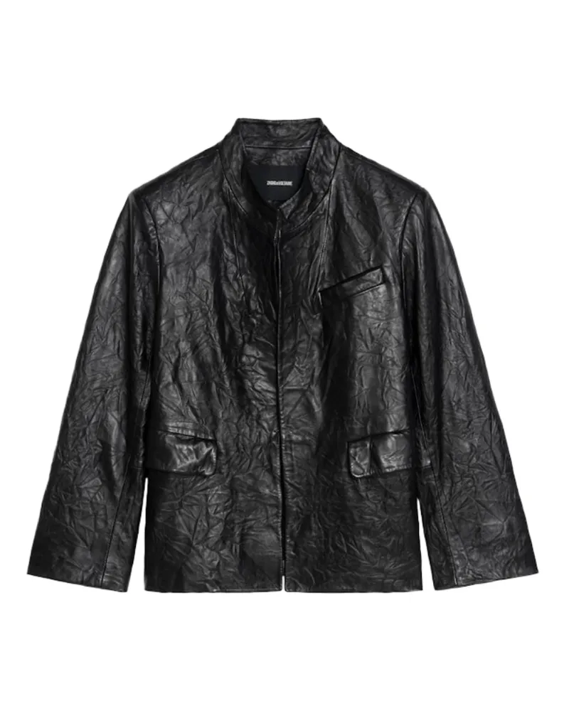 Zadig & Voltaire Blazer Veryn Crinkle-Leder Schwarz