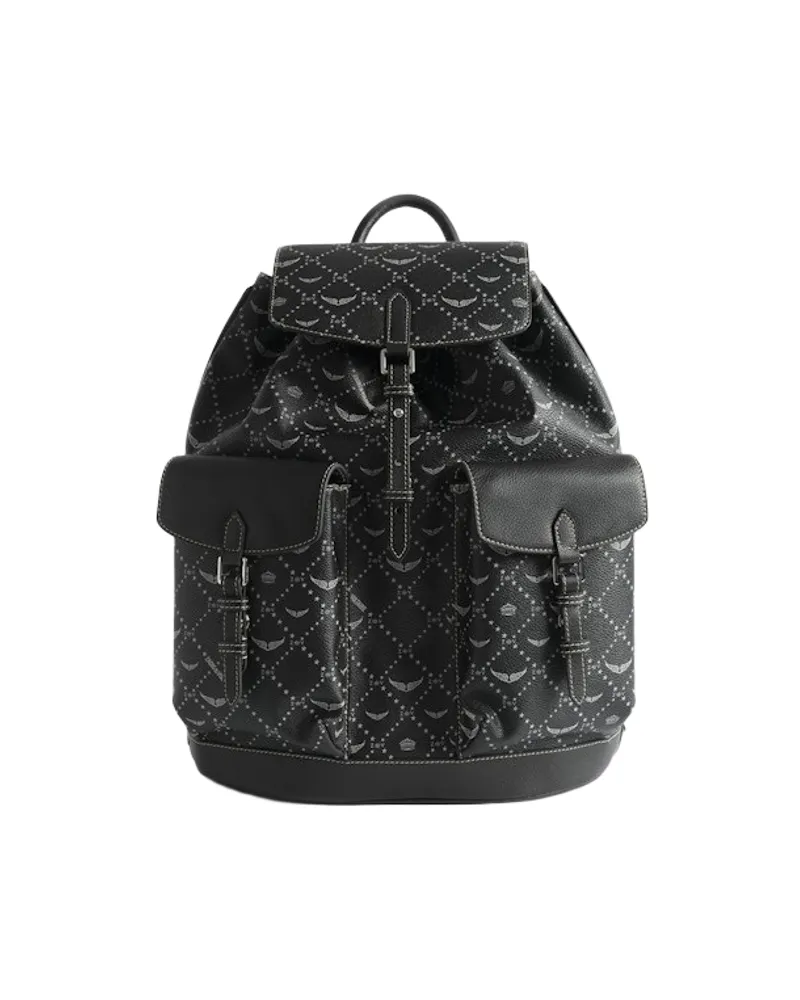 Zadig & Voltaire Z Medium Monogram Rucksack Schwarz