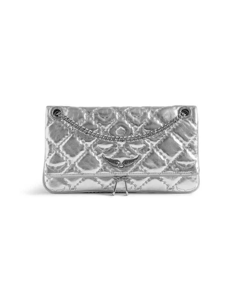 Zadig & Voltaire Clutch Rock II Metal Monogram Grau