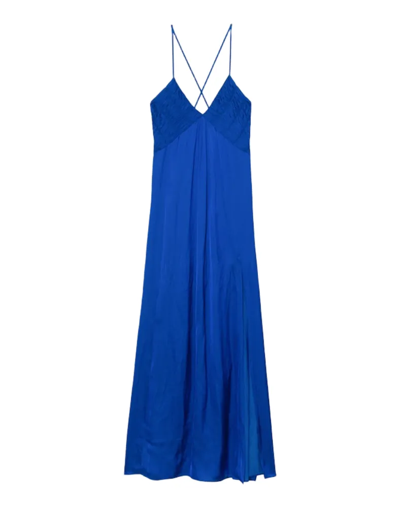 Zadig & Voltaire Rayonne Satin Kleid Blau