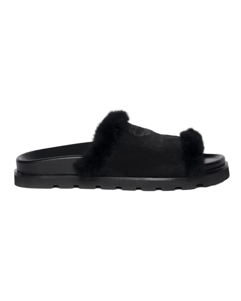 Zadig & Voltaire Mules Teddy Bare Shearling Schwarz
