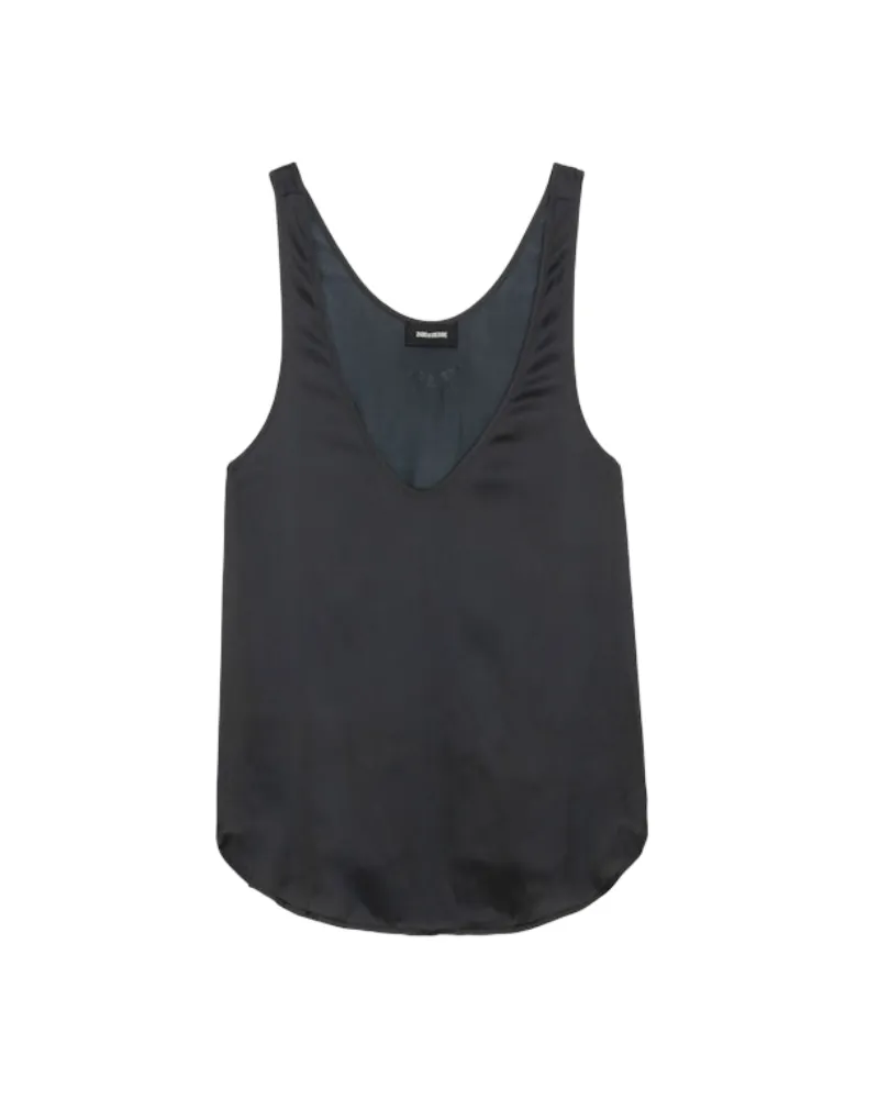 Zadig & Voltaire Top Tarys Satin Schwarz
