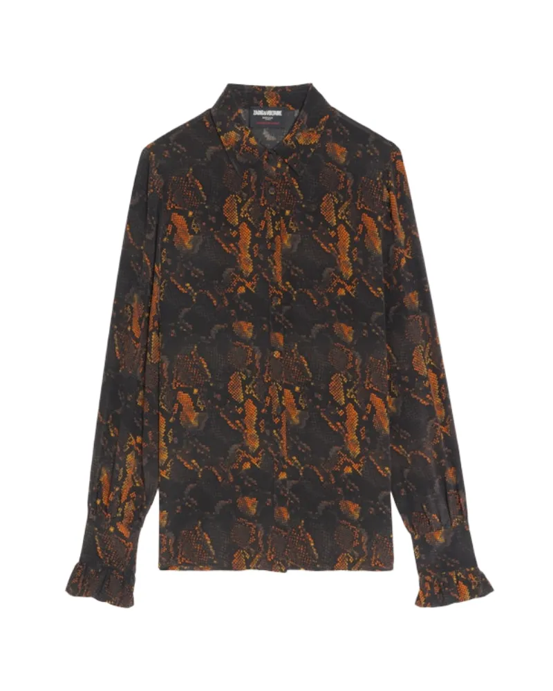 Zadig & Voltaire Hemd Thely 100% Seide Schwarz