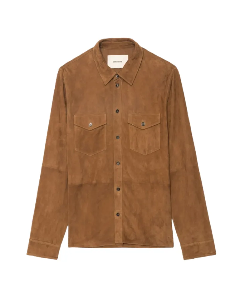 Zadig & Voltaire Sergy Hemd Aus Wildleder Braun