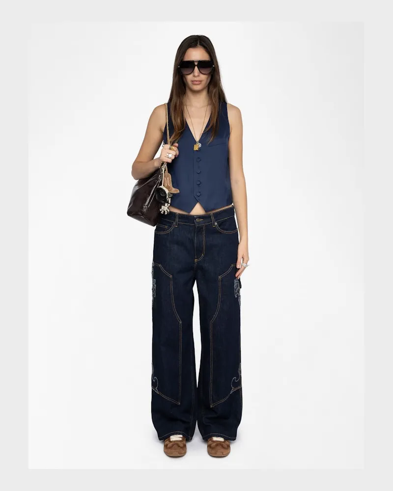 Zadig & Voltaire Weste Emaux Satin Blau