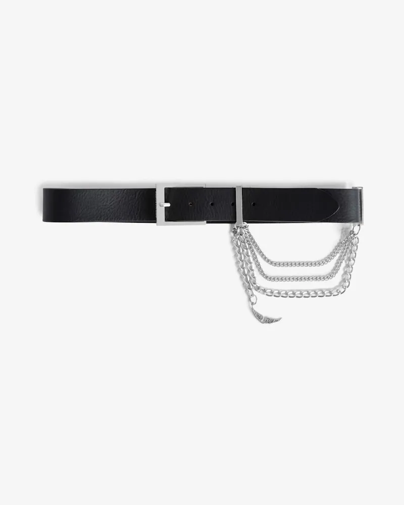 Zadig & Voltaire Gürtel Rock Chain Glossy Wild Schwarz