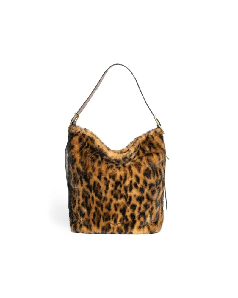 Zadig & Voltaire Jane Hobo Leopard Tasche Cognac