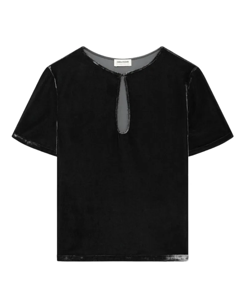 Zadig & Voltaire Tchai Samt-Top Grau