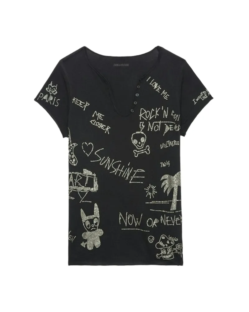 Zadig & Voltaire Henley-Shirt Schwarz