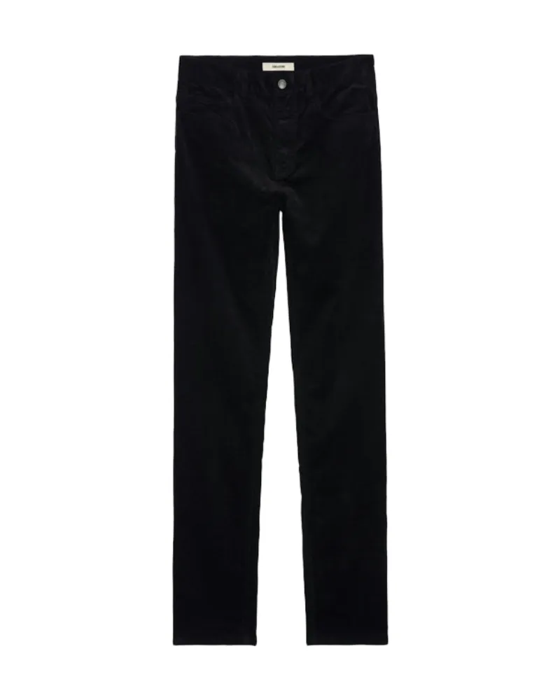 Zadig & Voltaire Steeve Hose Samt Schwarz