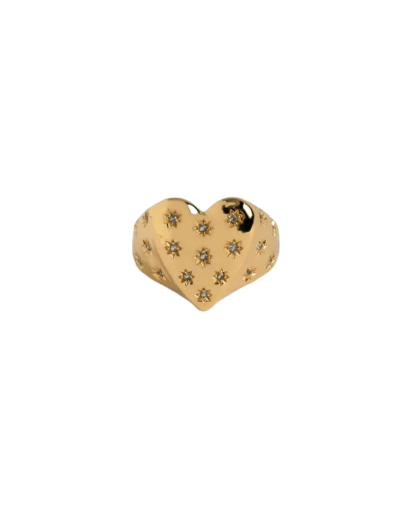 Zadig & Voltaire Heartbreaker Over Strass Ring Gelb