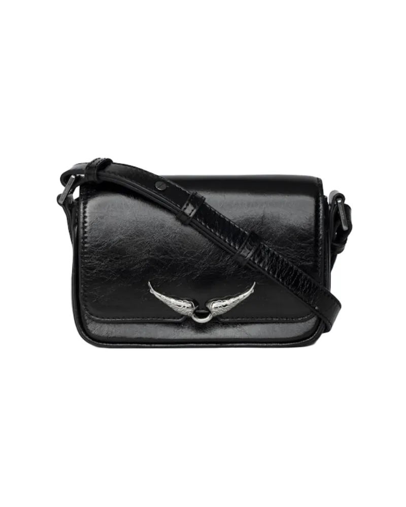Zadig & Voltaire Le Zazi Vintage Patent Tasche Schwarz