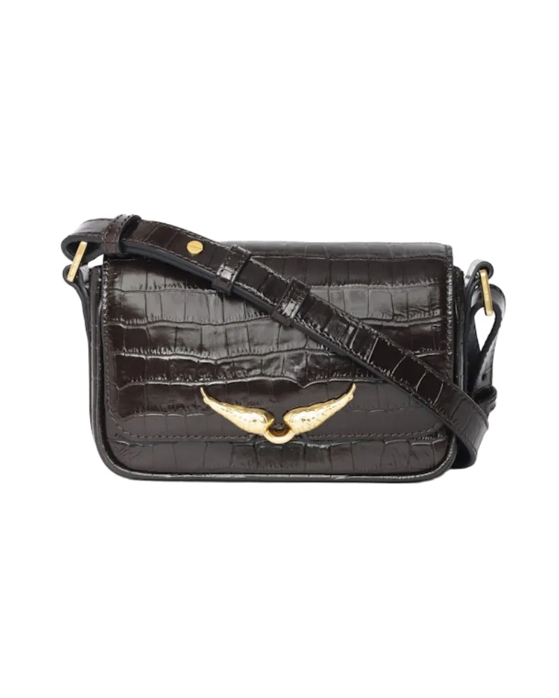 Zadig & Voltaire Le Zazi Croco Tasche Braun