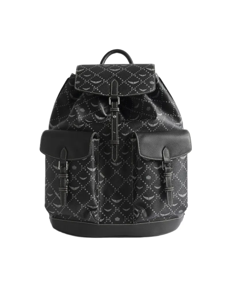 Zadig & Voltaire Z Medium Monogram Rucksack Schwarz
