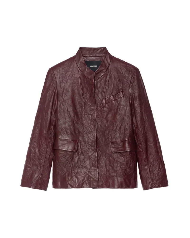 Zadig & Voltaire Blazer Veryn Crinkle-leder Burgundy