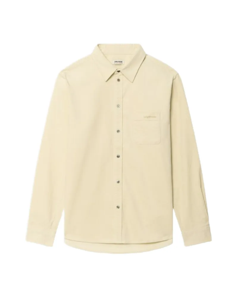 Zadig & Voltaire Simon Hemd Aus Samt Beige