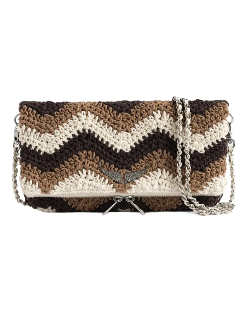 Zadig & Voltaire Rock Macramé Clutch Braun