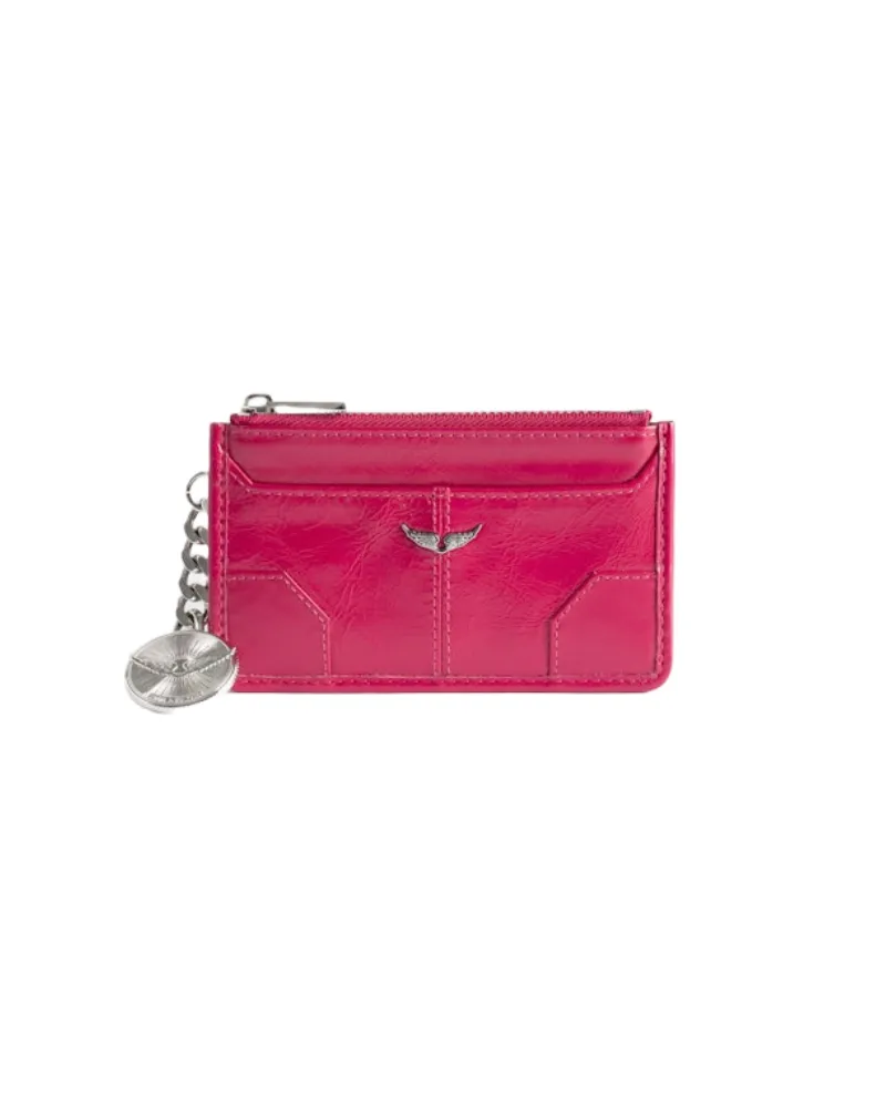 Zadig & Voltaire Sunny Card Kartenhalter Vintage Patent Rosa
