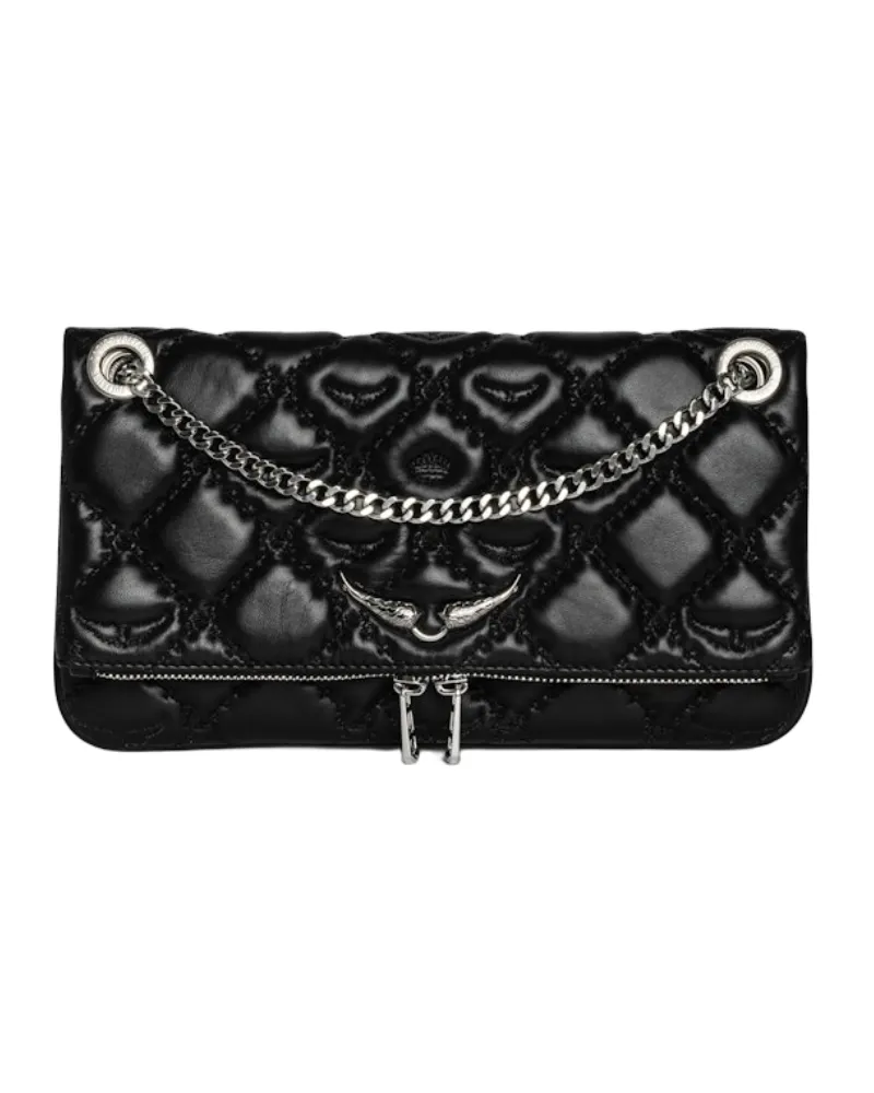 Zadig & Voltaire Clutch Rock II Gesteppt Monogramm Schwarz