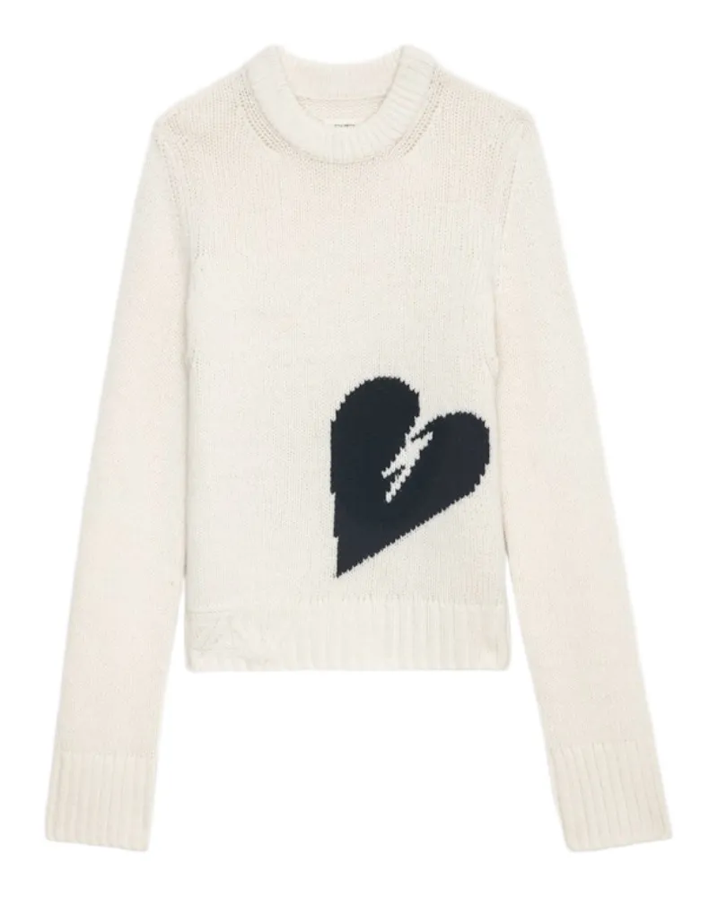 Zadig & Voltaire Pullover Malty 100% Merinowolle Weiß