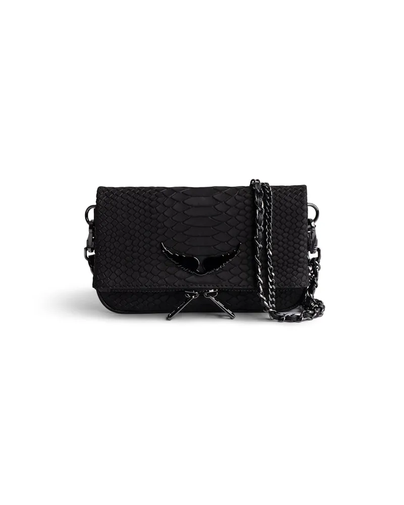 Zadig & Voltaire Clutch Rock Nano Soft Savage Schwarz