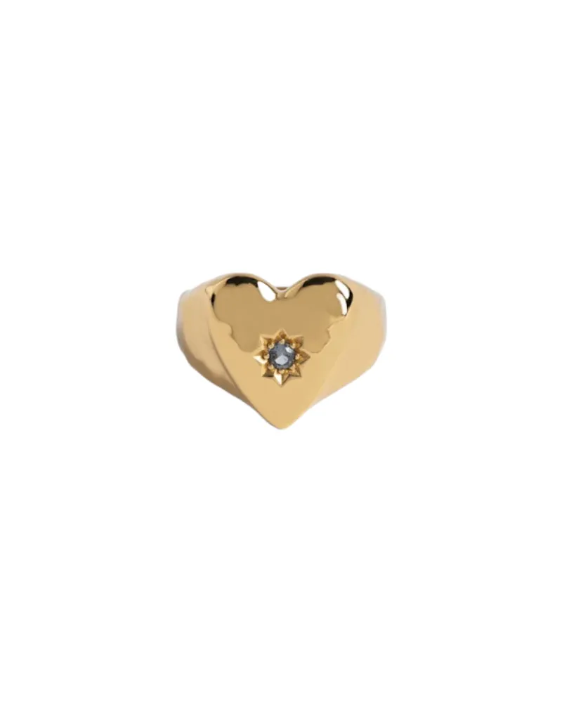 Zadig & Voltaire Heartbreaker Strass Ring Gelb