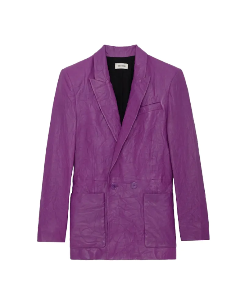 Zadig & Voltaire Blazer Visko 100% Crinkle-Leder Lila