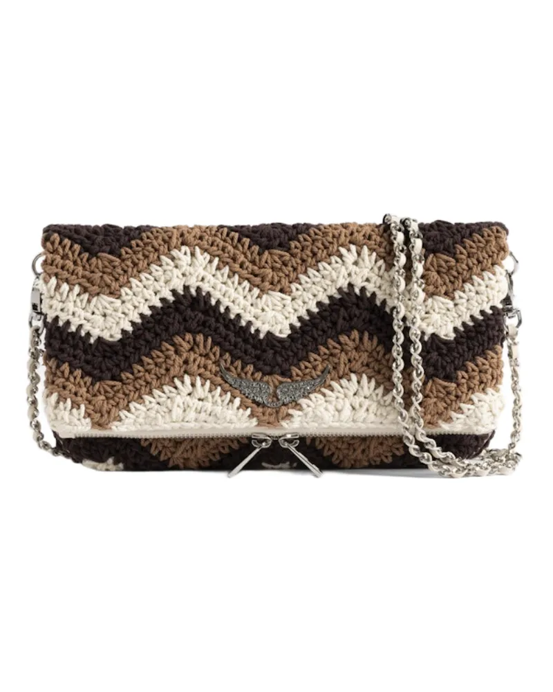 Zadig & Voltaire Rock Macramé Clutch Braun
