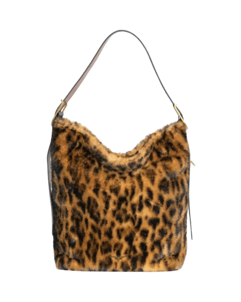 Zadig & Voltaire Jane Hobo Leopard Tasche Braun