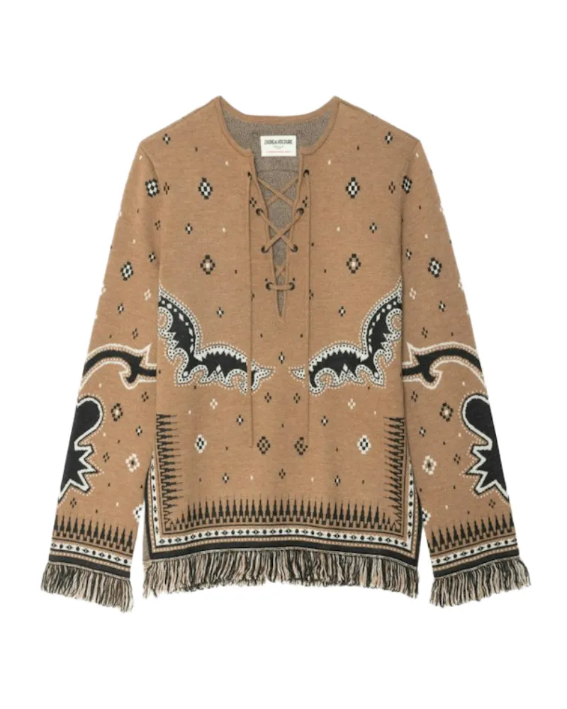 Zadig & Voltaire Pullover Leon 100% Merinowolle Braun