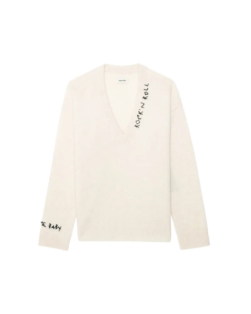 Zadig & Voltaire Pullover Mikyz 100% Kaschmir Ecru