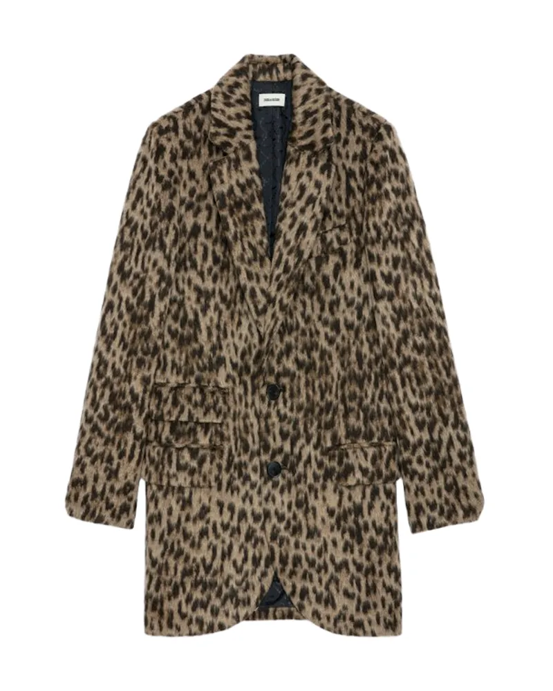 Zadig & Voltaire Mantel Violet Leopard Beige