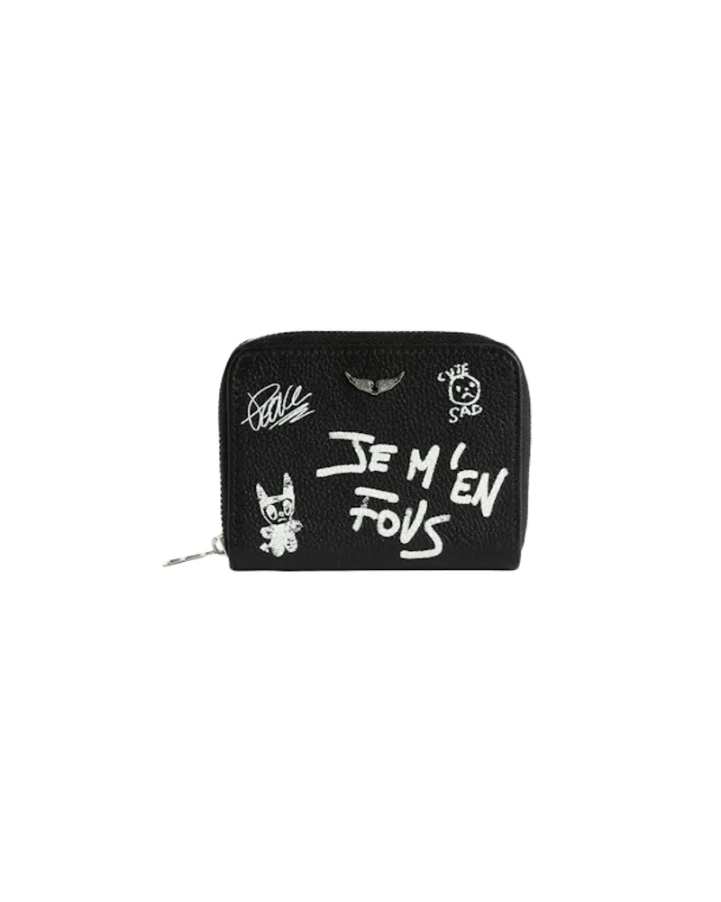 Zadig & Voltaire Mini ZV Arty Tag Geldbörse Schwarz