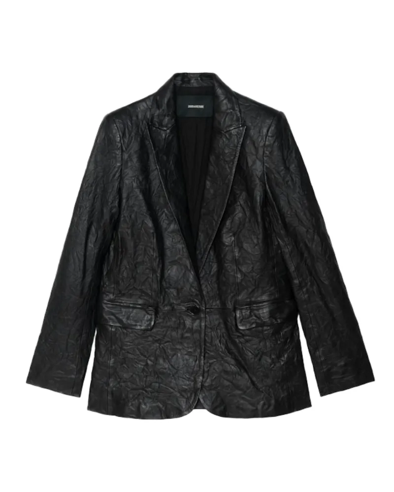 Zadig & Voltaire Blazer Valse Leder Schwarz