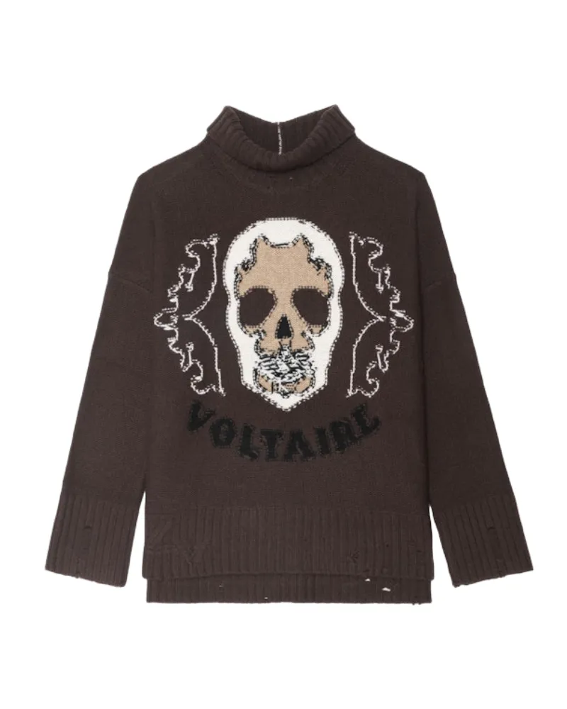 Zadig & Voltaire Pullover Bleeza 100% Merinowolle Braun