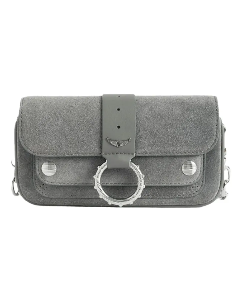 Zadig & Voltaire Kate Wallet Suede Tasche Grau