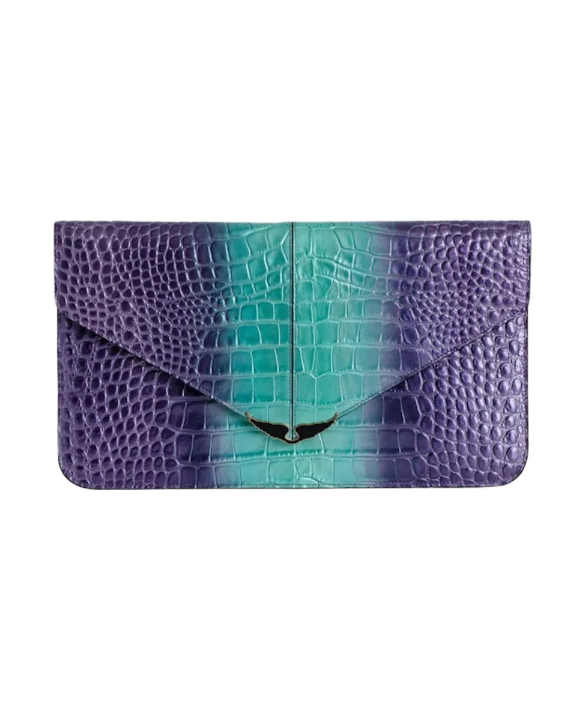 Zadig & Voltaire Borderline Clutch Metallisch Geprägt Lila