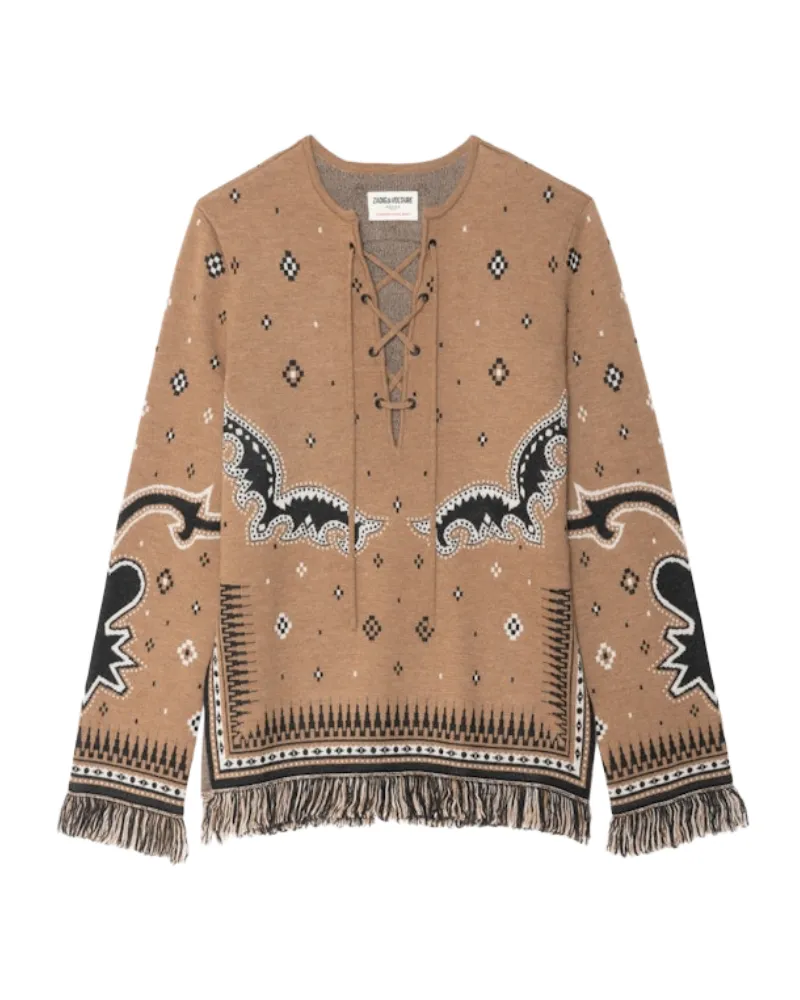 Zadig & Voltaire Pullover Leon 100% Merinowolle Braun