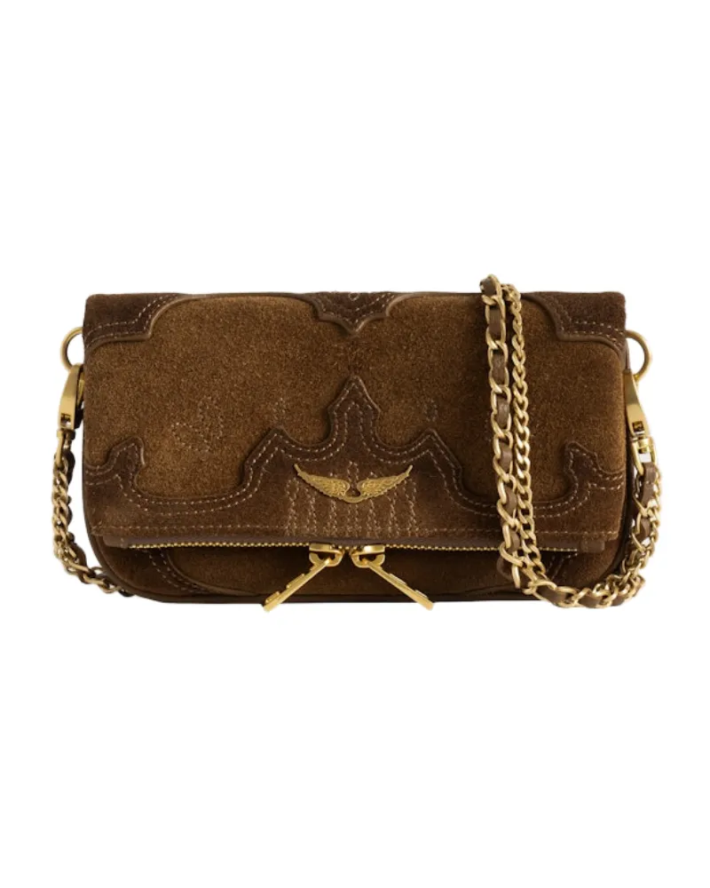 Zadig & Voltaire Rock Mini Clutch Western Braun
