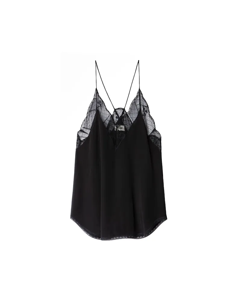Zadig & Voltaire Spaghettiträger Aus Seide Christy Schwarz