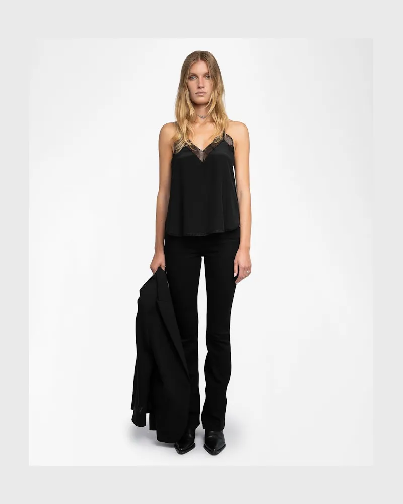 Zadig & Voltaire Christy Caraco 100% Seide Black