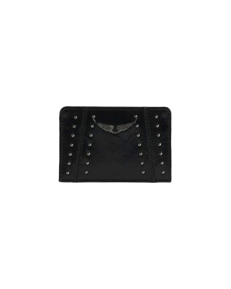 Zadig & Voltaire Kartenetui ZV Pass Vintage Patent Studs Schwarz