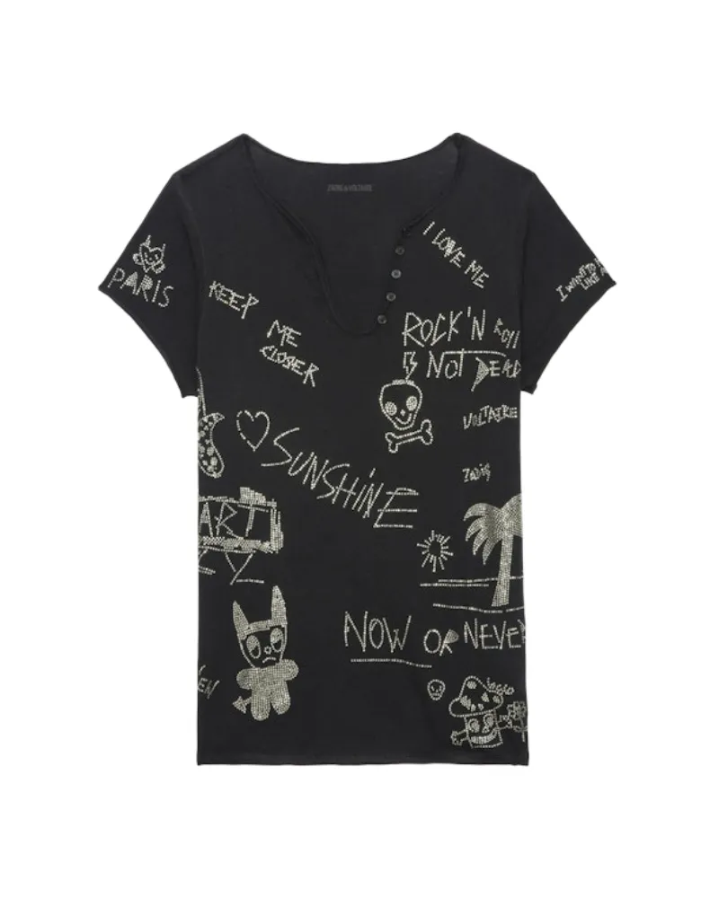 Zadig & Voltaire Henley-Shirt Schwarz